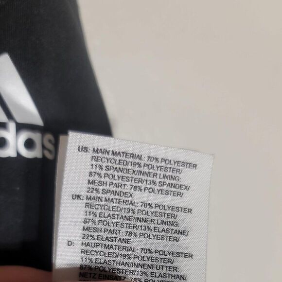 Womens Adidas Sports Bra Solid Black M Wireless Racerback Climalite No Padding - Picture 4 of 7